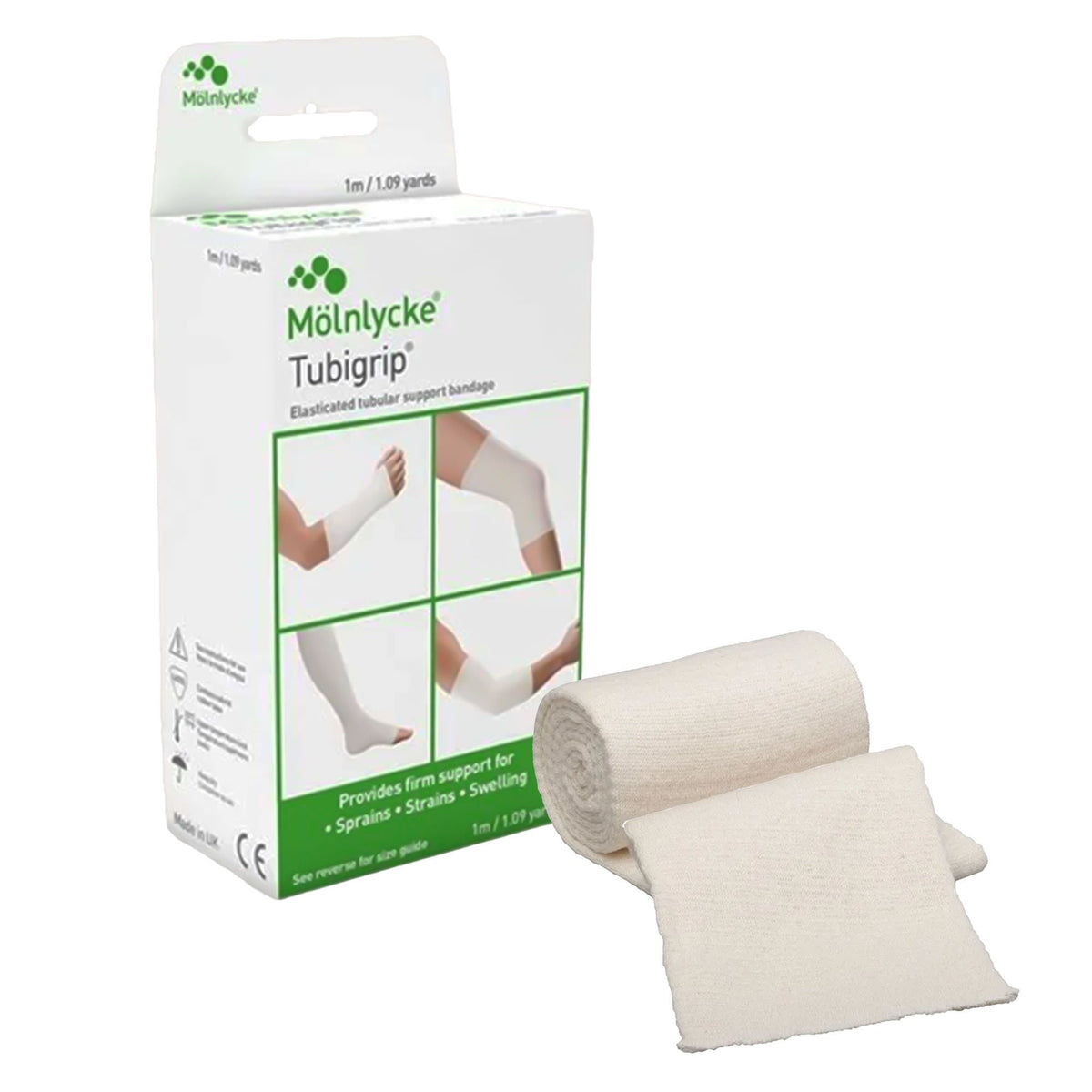 Tubigrip Pull On, Elastic Tubular Support Bandage, Natural, Nonsterile, Size F, 4" x 1 yd - 1523 - LL Medico