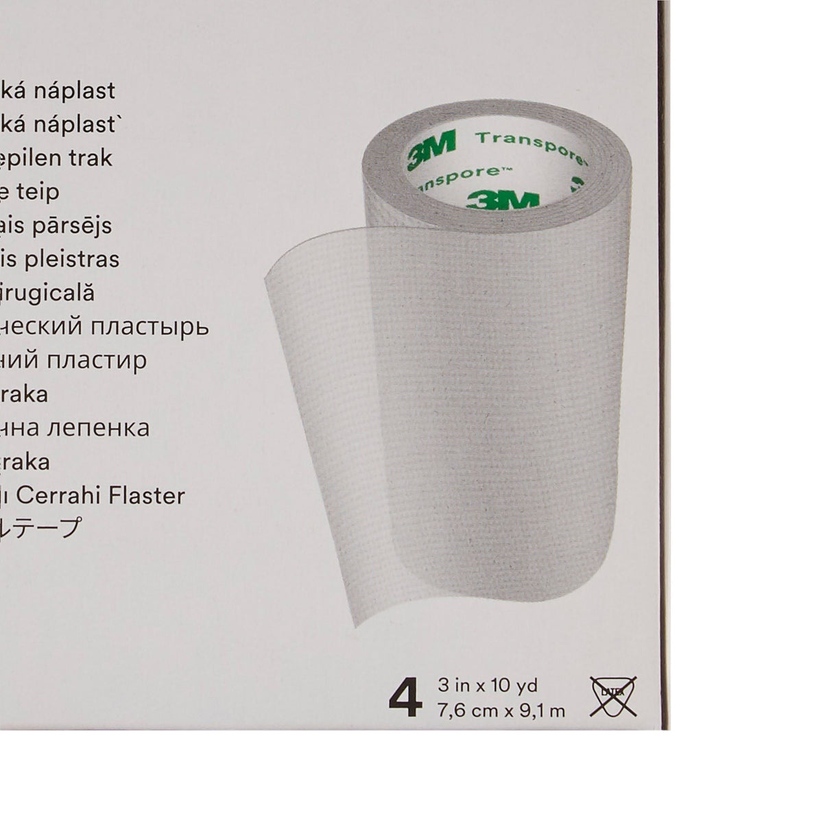 3M Transpore Plastic Medical Tape, 3 Inch x 10 Yard, Transparent