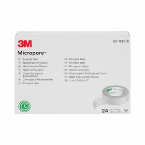 3M Micropore Paper Medical Tape, 1/2 Inch x 10 Yard, White