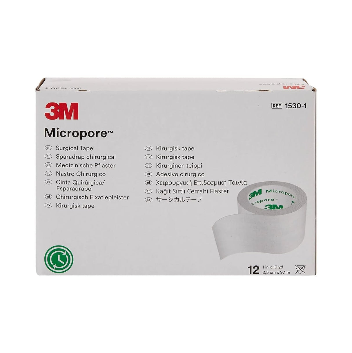 3M Micropore Paper Medical Tape, 1 Inch x 10 Yard, White