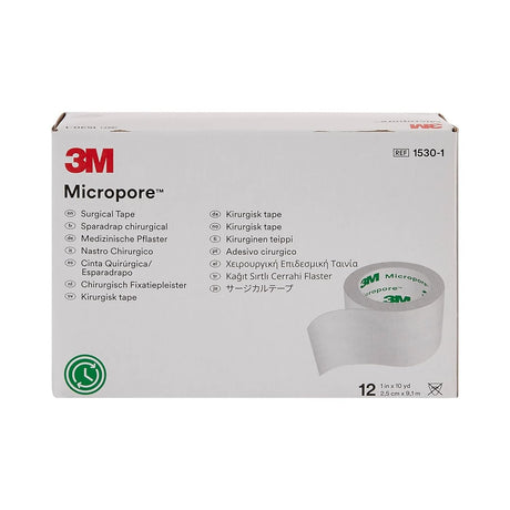 3M Micropore Paper Medical Tape, 1" x 10 Yard, White, Non-Sterile - 1530-1 - LL Medico