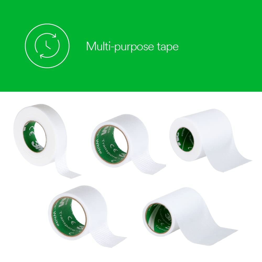3M Transpore Plastic Medical Tape, 2 Inch x 10 Yard, White