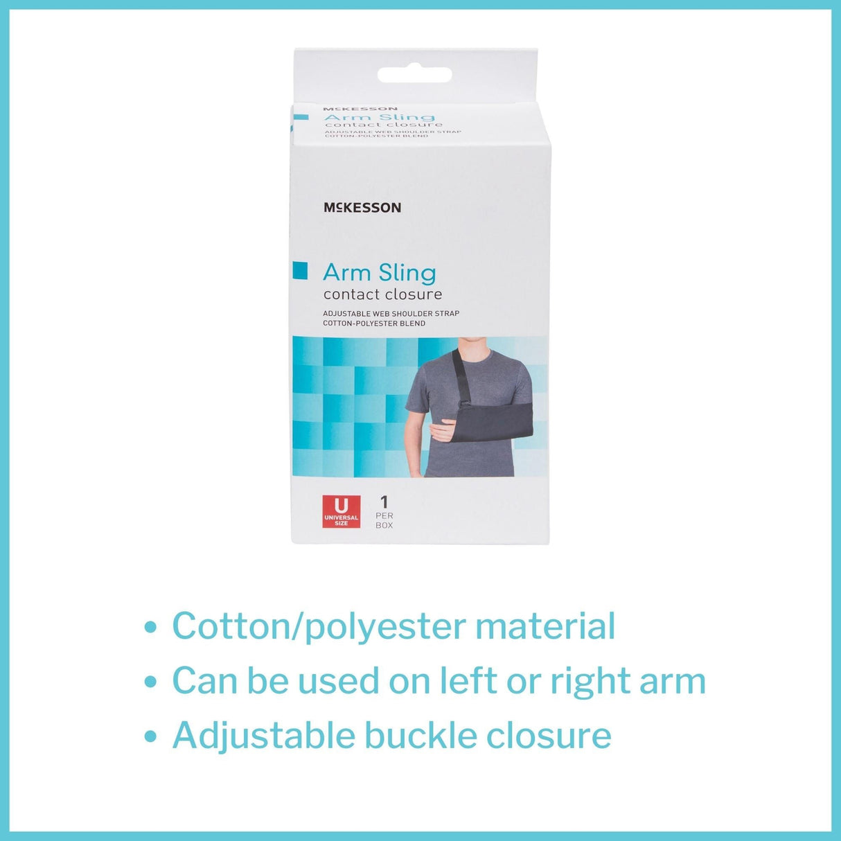 McKesson Arm Sling, D-Ring Hook & Loop, One Size