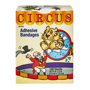 Dukal Stat Strip Circus Kid Design Adhesive Bandages, Sterile, ¾ x 3" - 15600 - LL Medico