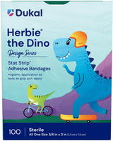 Dukal American White Cross Stat Strip Kid Design Herbie the Dinosaur Adhesive Strip