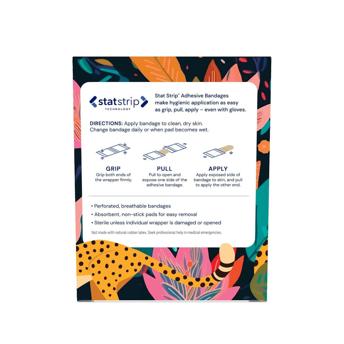 Dukal American White Cross Stat Strip Designer Safari Adhesive Strip, ¾ x 3 Inch