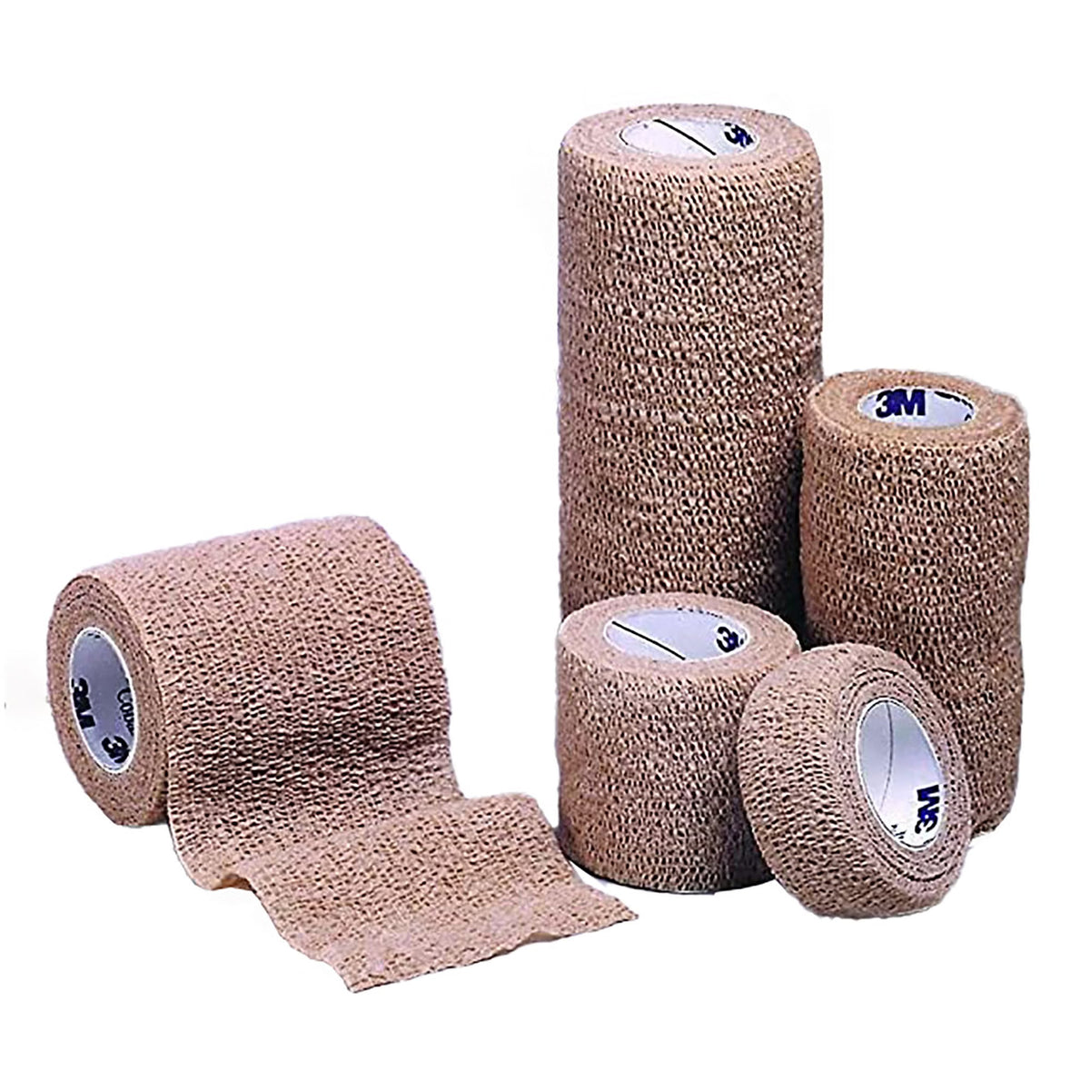 3M Coban Self-Adherent Cohesive Bandage, Tan, Nonwoven Elastic Latex, Nonsterile, Standard Compression - LL Medico