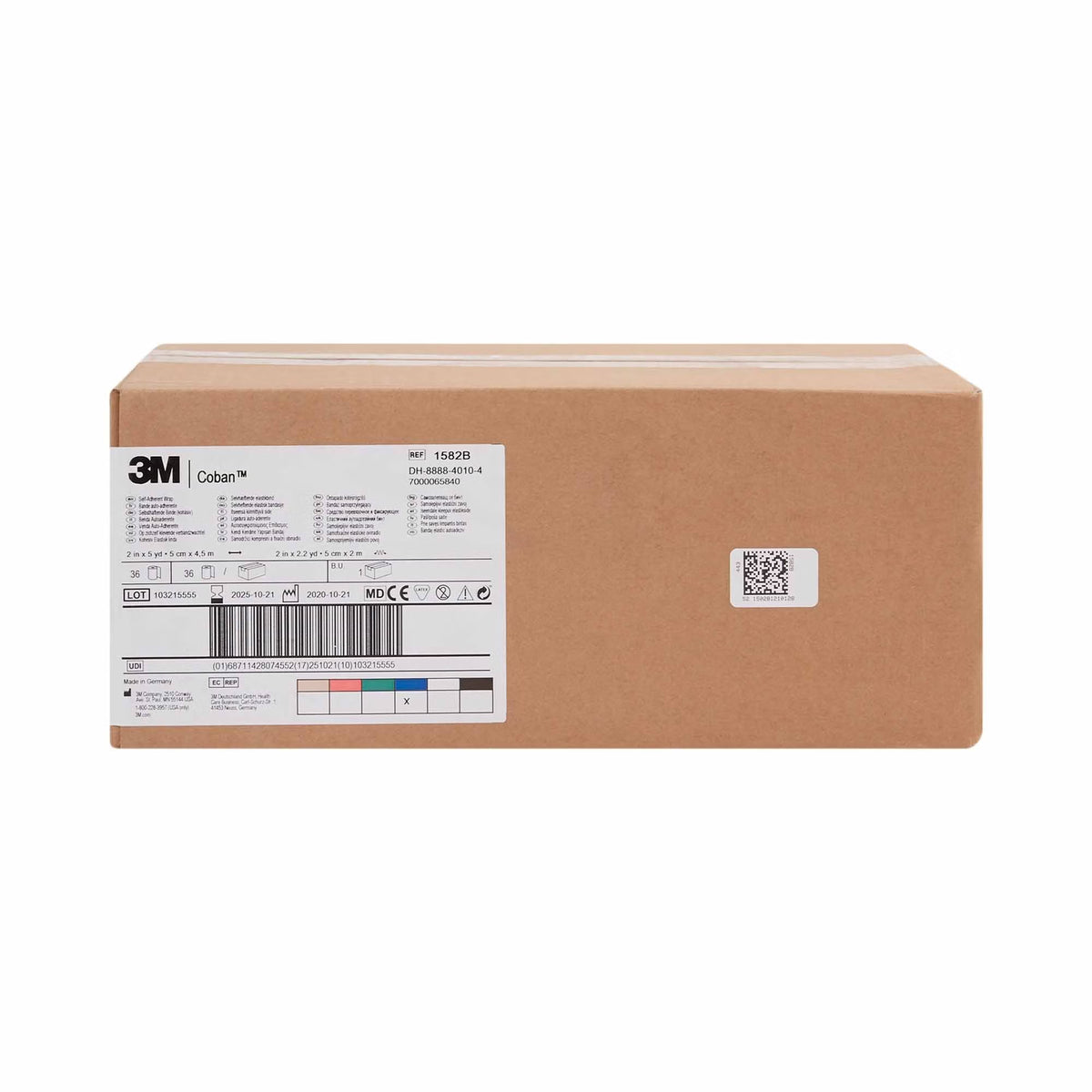 3M Coban Self-Adherent Cohesive Bandage, Blue, Nonwoven Elastic, Latex, Nonsterile, Standard Compression - LL Medico