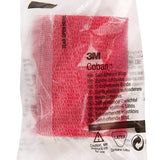 3M Coban Cohesive Bandage, Self-Adherent Closure, 3" x 5 yd, Red, Nonsterile, Standard Compression, Contains Latex - 1583R - LL Medico