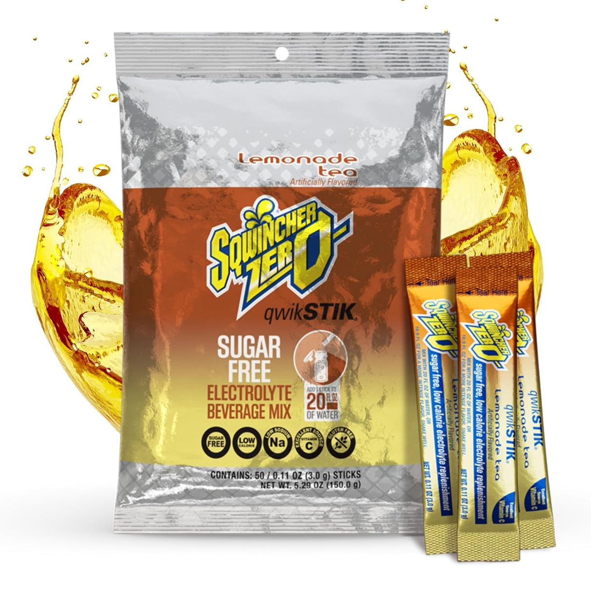 Sqwincher Qwik Stik Sugar Free Drink Mix, Lemonade, 0.11 oz