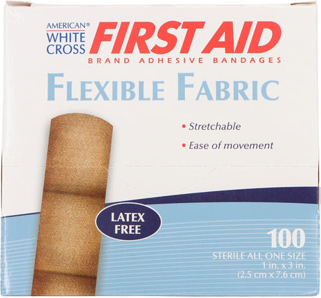 Dukal American White Cross Tan Adhesive Strip, 1 x 3 Inch