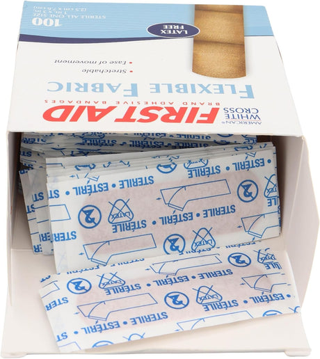 Dukal American White Cross Tan Adhesive Strip, 1 x 3 Inch
