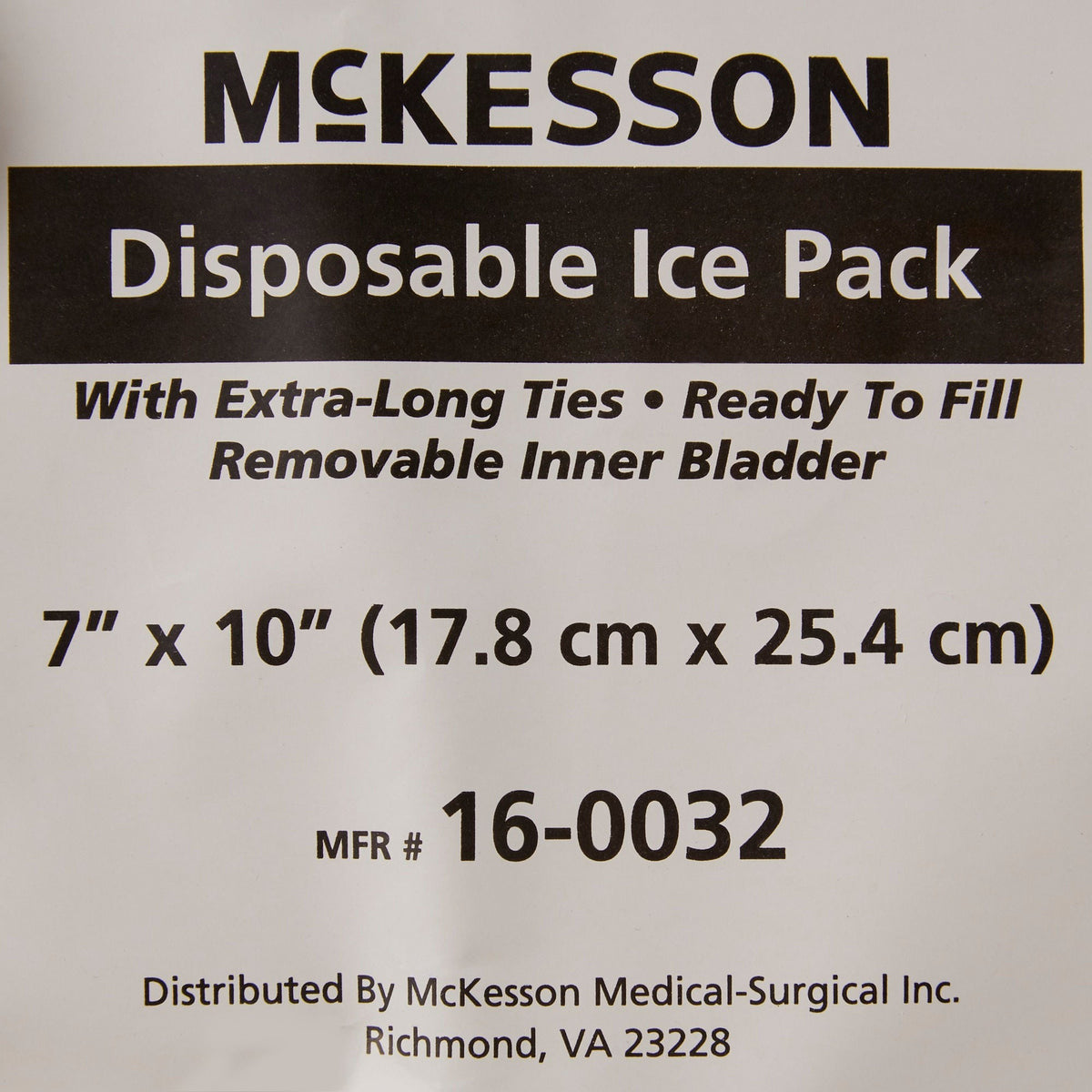 McKesson General Purpose Ice Bag, 7" x 10", Fabric, Disposable - 16-0032 - LL Medico