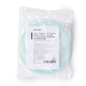 McKesson ETCO2 Nasal Cannula with Oxygen Delivery, Adult, Curved Prongs, 7' Tubing