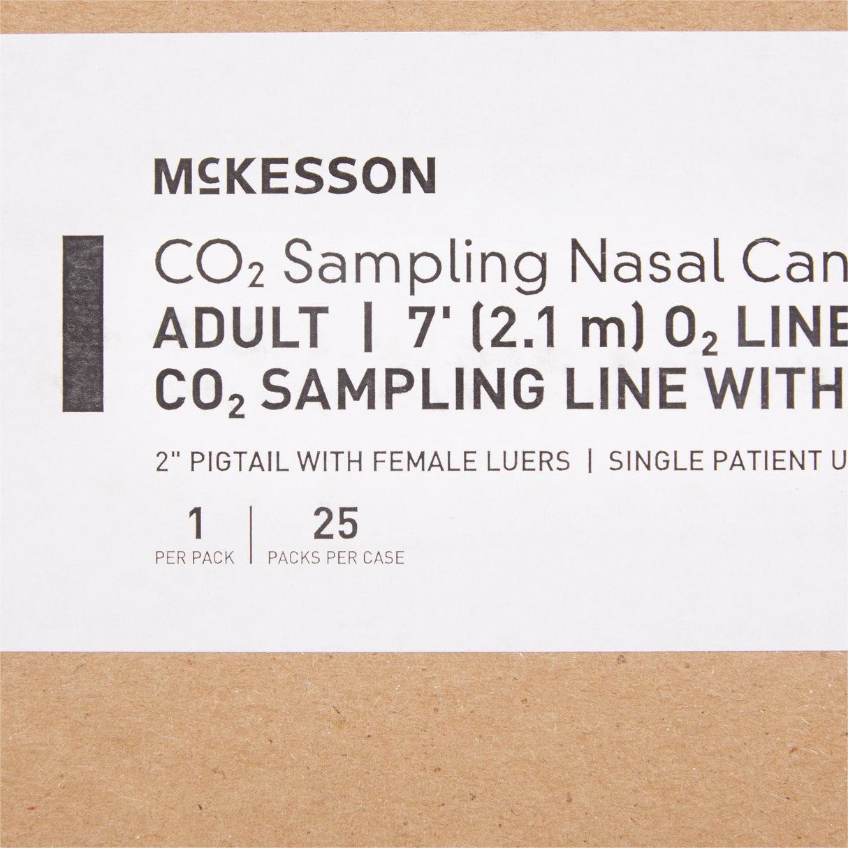 McKesson ETCO2 Nasal Cannula with Oxygen Delivery, Adult, Curved Prongs, 7' Tubing