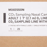 McKesson ETCO2 Nasal Cannula with Oxygen Delivery, Adult, Curved Prongs, 7' Tubing