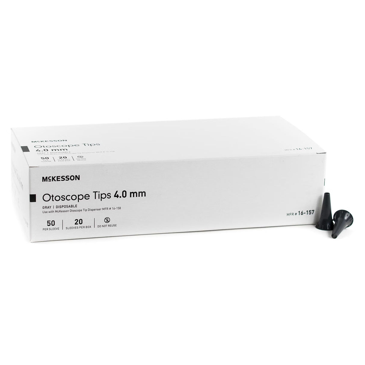 McKesson Disposable Ear Speculum Tip, Adult, 4 mm, Gray