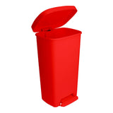 McKesson Waste Can with Step-On Pedal, 13 gal, Red, Plastic, 14.76 x 15.16 x 26.57" - 16-25267 - LL Medico
