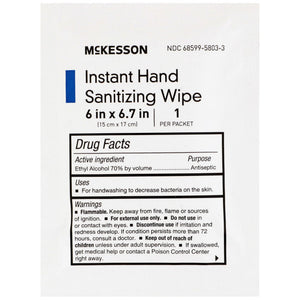 McKesson Instant Hand Sanitizing Wipes, 6" x 6.7" - 16-3500 - LL Medico