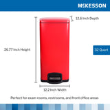 McKesson Step-On Trash Can, Square, Metal - LL Medico