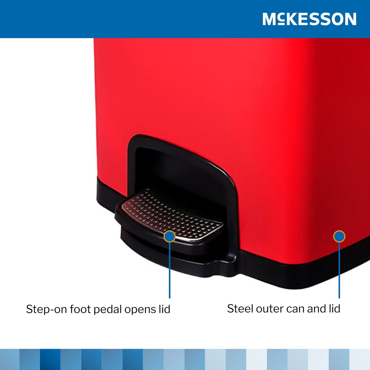 McKesson Step-On Trash Can, Square, Metal - LL Medico