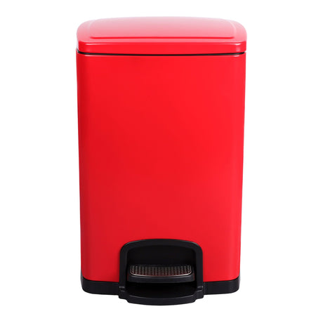 McKesson Trash Can, Square, Metal, Red, 12.6 x 12.2 x 19.3" - 16-35270 - LL Medico