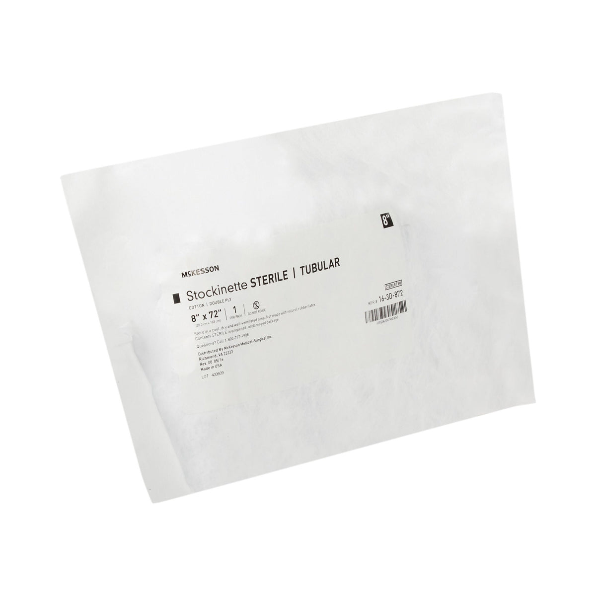 McKesson Surgical Stockinette, Tubular, 8 x 72", Beige, Cotton, Sterile - 16-3D-872 - LL Medico