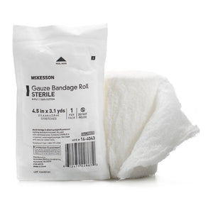 McKesson Sterile Fluff Bandage Roll, 4-1/2 Inch x 3-1/10 Yard, Eight-Ply