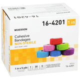 McKesson Cohesive Bandage, Self-Adherent Closure, Elastic, Nonsterile, Standard Compression, Purple - Pink - Green - Light Blue - Royal Blue - Red, Contains Latex - LL Medico