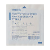 McKesson Nonwoven Sponge, Sterile, 2 x 2", 4-Ply, Polyester / Rayon, White - 16-42224 - LL Medico