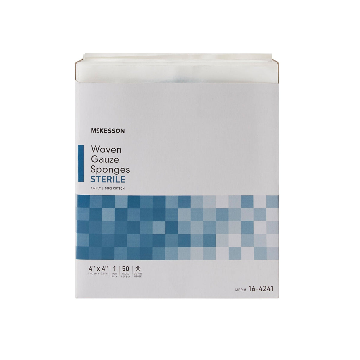 McKesson Gauze Sponge, Sterile, 4 x 4", 12-Ply, White, Cotton - 16-4241 - LL Medico