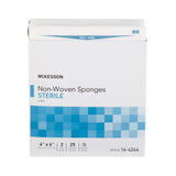 McKesson Nonwoven Sponge, Sterile, 4 x 4", 4-Ply, White, Polyester / Rayon - 16-4244 - LL Medico