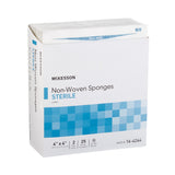 McKesson Nonwoven Sponge, Sterile, 4 x 4", 4-Ply, White, Polyester / Rayon - 16-4244 - LL Medico