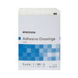 McKesson Adhesive Dressing, Non-Adherent, White, Cotton / Polyester, Sterile, 3 x 4" - 16-4273 - LL Medico