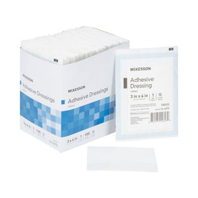 McKesson Adhesive Dressing, Non-Adherent, White, Cotton / Polyester, Sterile, 3 x 4" - 16-4273 - LL Medico