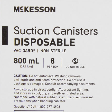 McKesson Suction Canister, Pour Lid, 800 mL