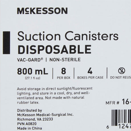 McKesson Suction Canister, Pour Lid, 800 mL