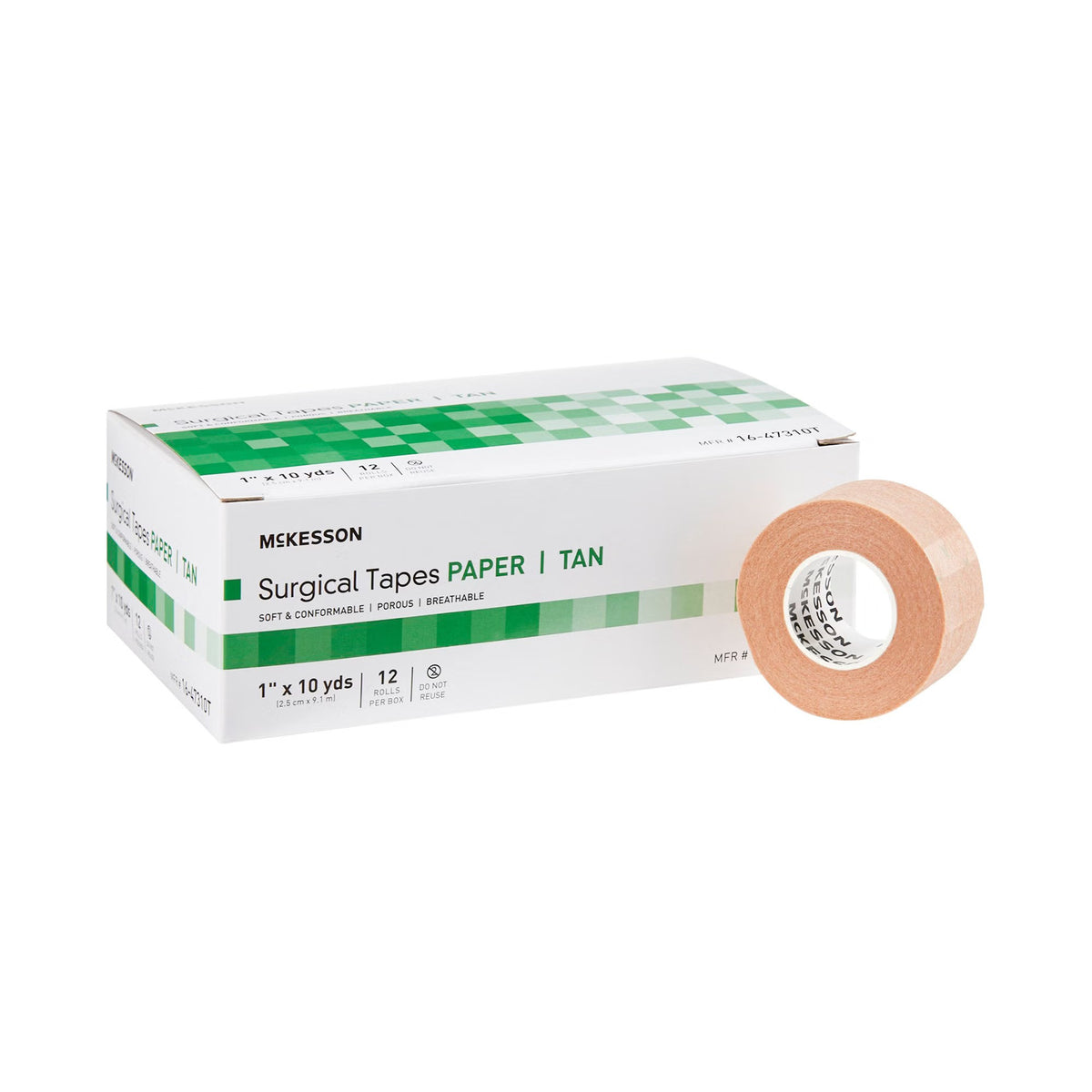 McKesson Medical Tape, Paper, Tan, 1" x 10 Yard, Non-Sterile - 16-47310T - LL Medico