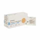 McKesson Adhesive Spot Bandage, Round, Plastic, Tan, Sterile, 1" Diameter - 16-4822 - LL Medico