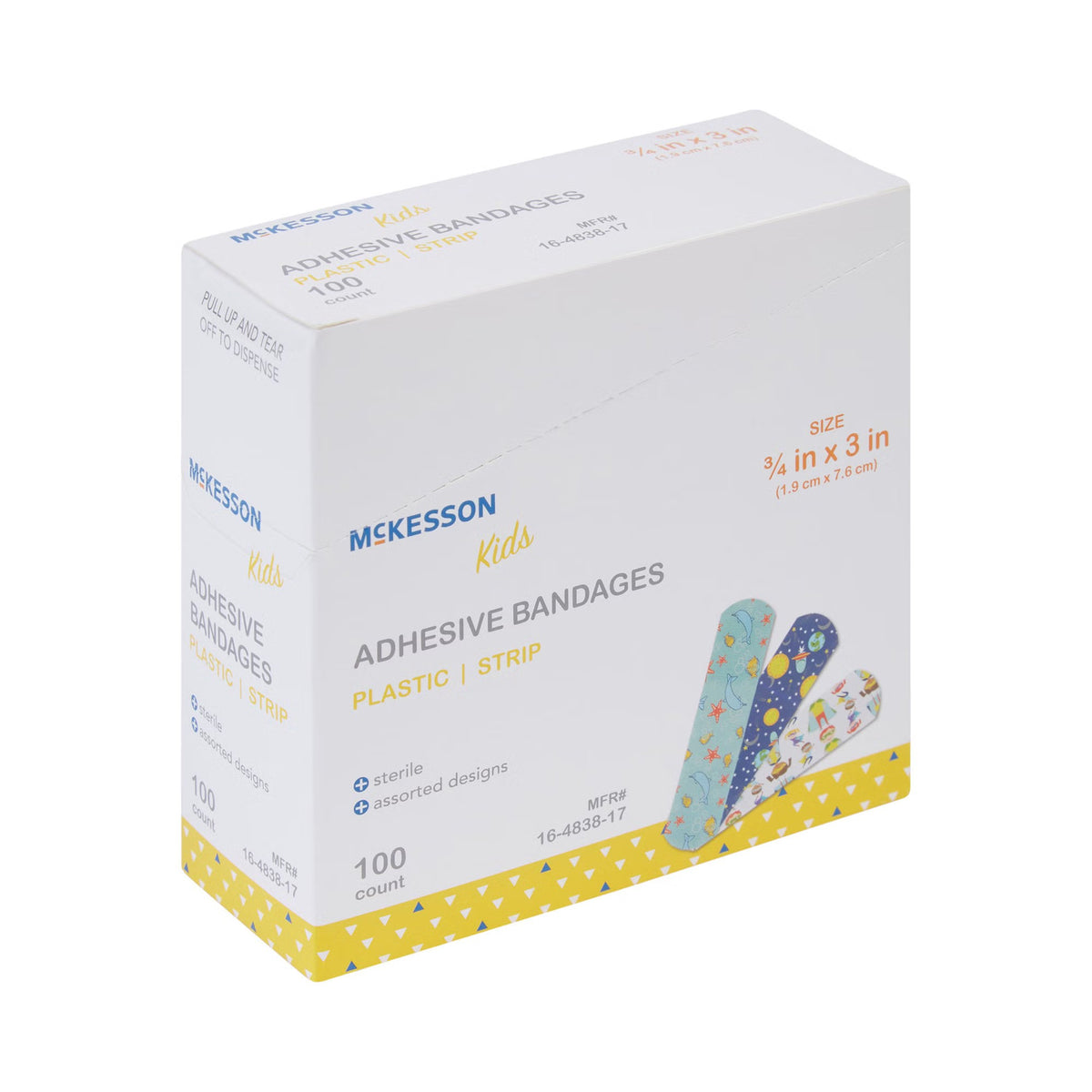 McKesson Kids Kid Design (Assorted Prints) Adhesive Strip, 3/4 x 3 Inch