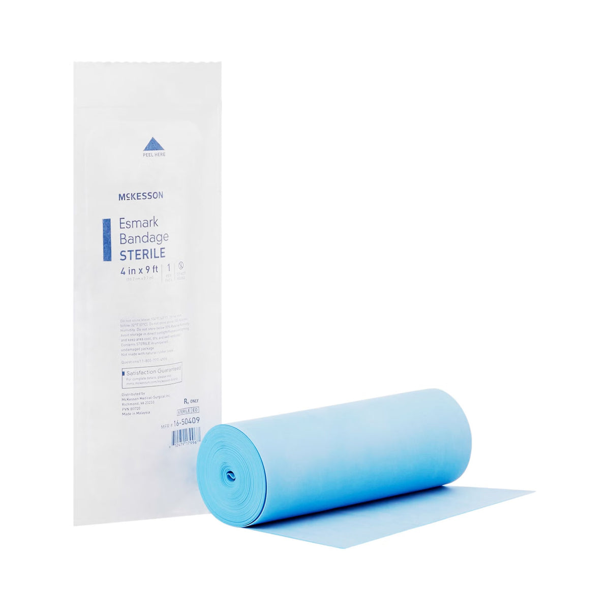McKesson Esmark Compression Bandage, No Closure, High Compression, Blue, Polyisoprene, Sterile - LL Medico