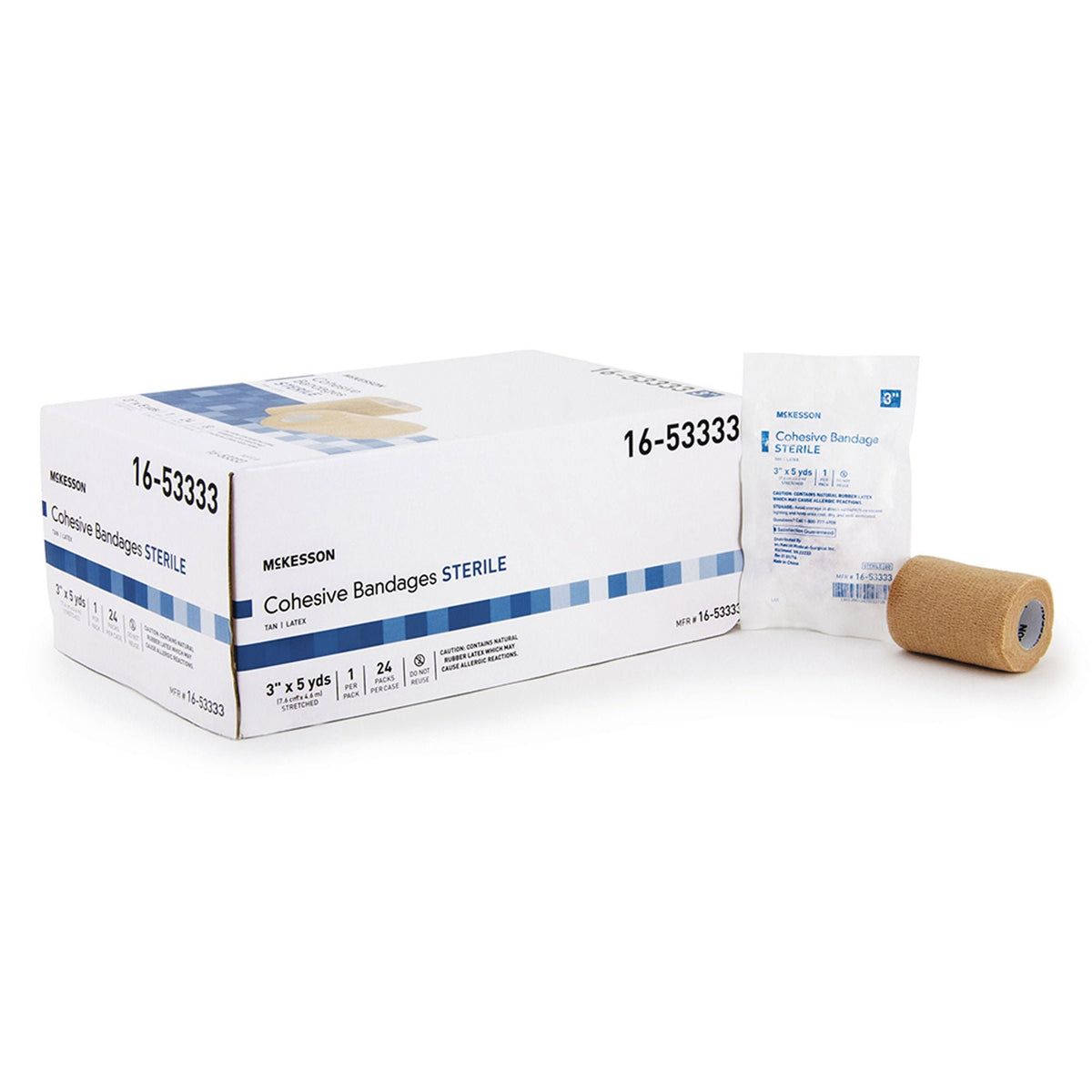 McKesson Cohesive Bandage, Self-Adherent, Tan, Sterile, Contains Latex, Elastic - LL Medico
