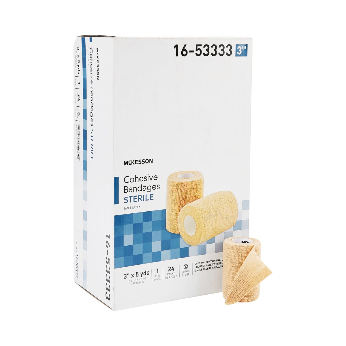McKesson Cohesive Bandage, Self-Adherent, Tan, Sterile, Contains Latex, Elastic - LL Medico