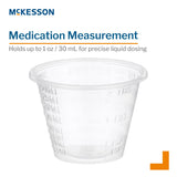 McKesson Graduated Medicine Cup, 1 oz, Clear, Disposable - 16-9505 - LL Medico