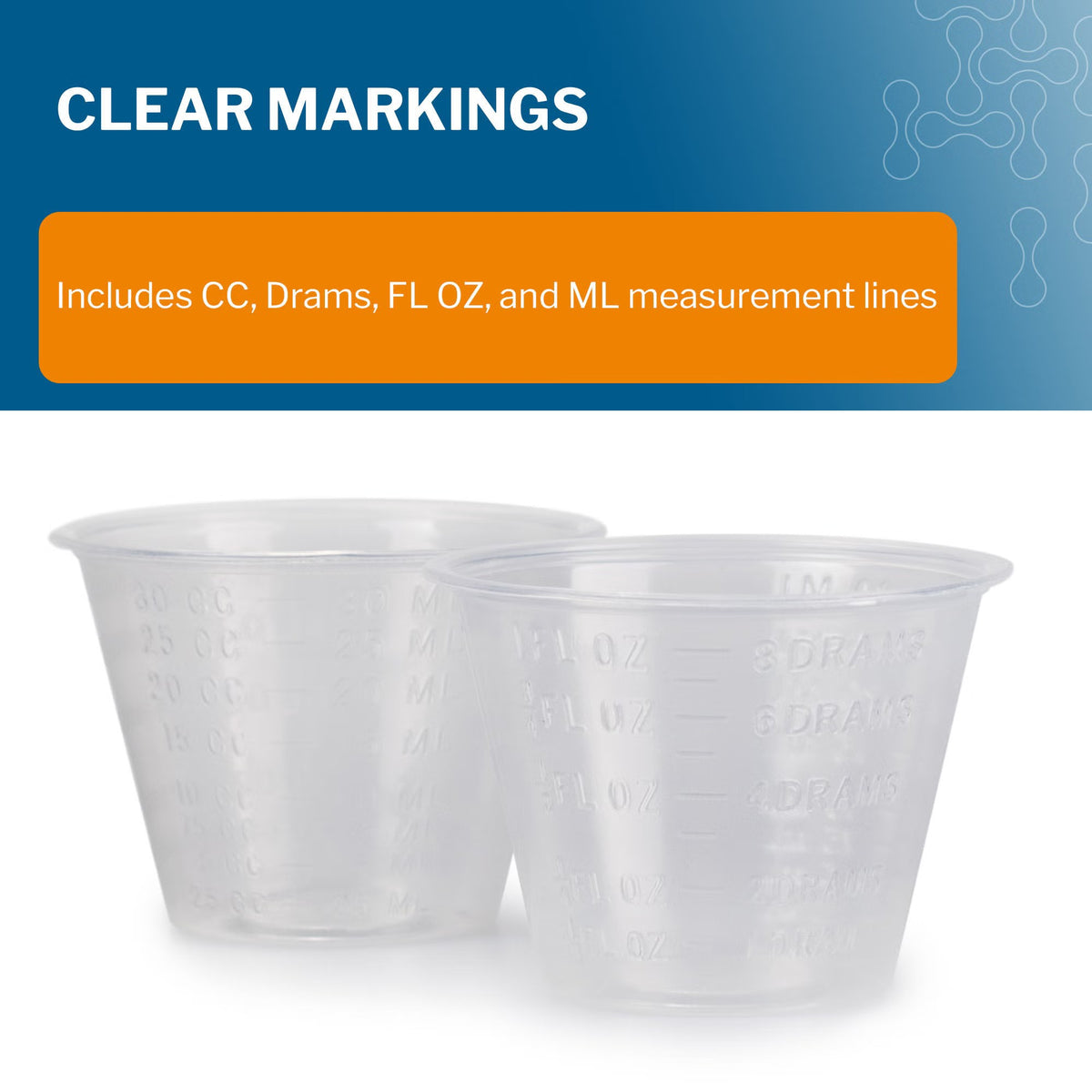 McKesson Graduated Medicine Cup, 1 oz, Clear, Disposable - 16-9505 - LL Medico