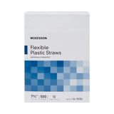 McKesson Flexible Drinking Straw, 7.75" Length, White, Plastic, Individually Wrapped - 16-9550 - LL Medico
