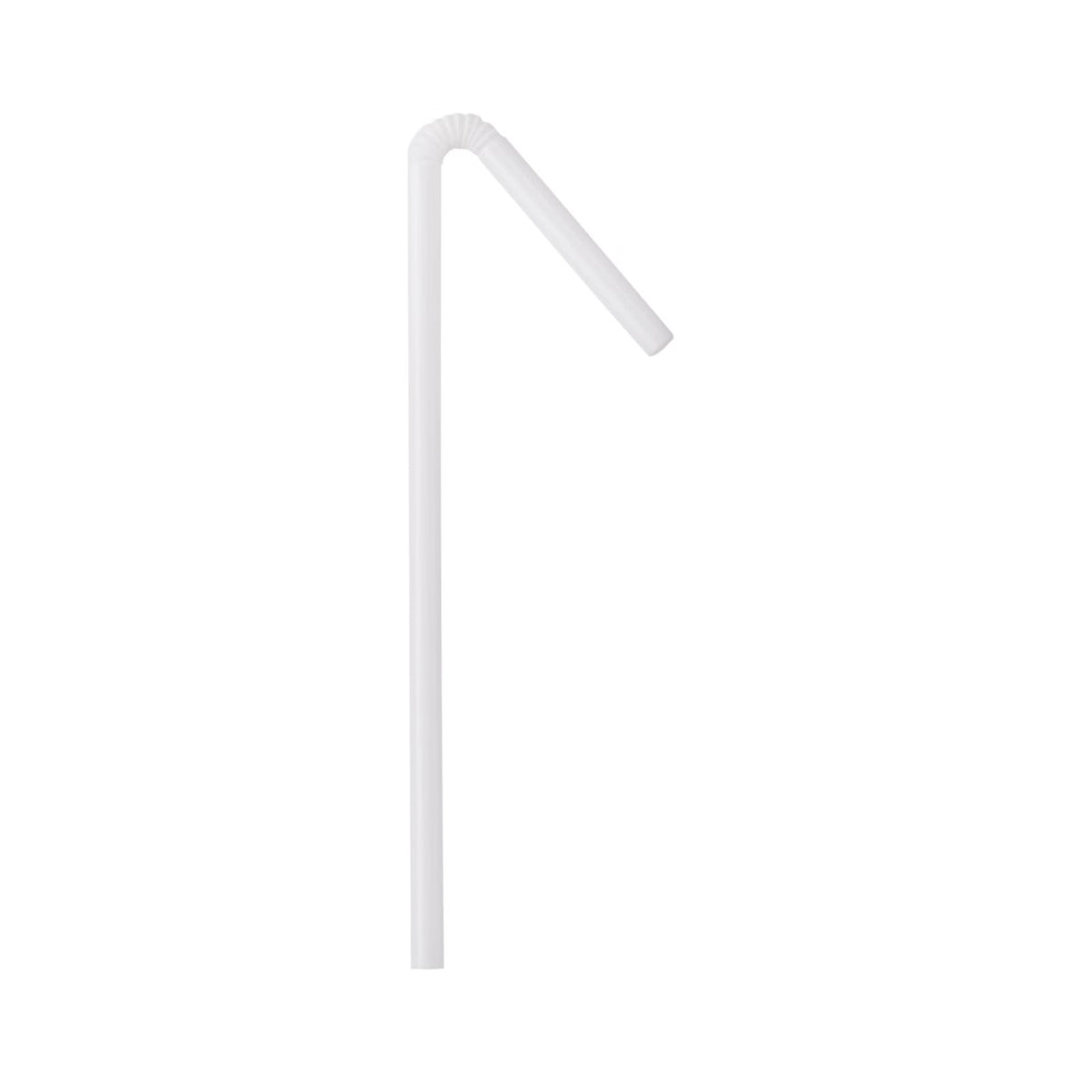 McKesson Flexible Drinking Straw, 7.75" Length, White, Plastic, Individually Wrapped - 16-9550 - LL Medico