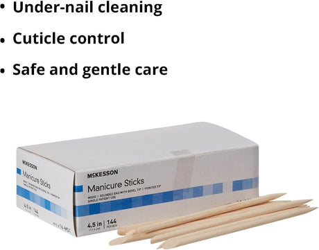 McKesson Manicure Sticks, Wood, 4.5"