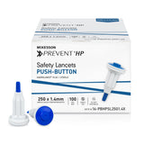 McKesson Prevent HP Push Button Safety Lancets, 25 Gauge