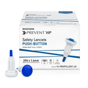 McKesson Prevent HP Push Button Safety Lancets, 25 Gauge